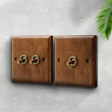 Maxbell Antique Toggle Switch Panel Walnut for Household Bathroom Bedroom single open