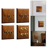 Maxbell Antique Toggle Switch Panel Walnut for Household Bathroom Bedroom single open