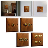 Maxbell Antique Toggle Switch Panel Walnut for Household Bathroom Bedroom single open