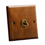 Maxbell Antique Toggle Switch Panel Walnut for Household Bathroom Bedroom single open