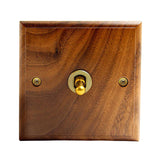 Maxbell Antique Toggle Switch Panel Walnut for Household Bathroom Bedroom single open