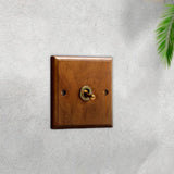 Maxbell Antique Toggle Switch Panel Walnut for Household Bathroom Bedroom single open