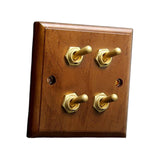 Maxbell Antique Toggle Switch Panel Walnut for Household Bathroom Bedroom four open