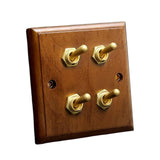 Maxbell Antique Toggle Switch Panel Walnut for Household Bathroom Bedroom four open