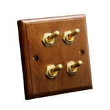 Maxbell Antique Toggle Switch Panel Walnut for Household Bathroom Bedroom four open