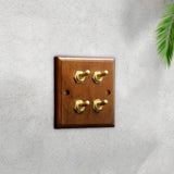 Maxbell Antique Toggle Switch Panel Walnut for Household Bathroom Bedroom four open