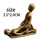 Maxbell Brass People Figurine Crafts Posture Figure Funny for Bedroom Decoration StyleB