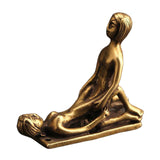 Maxbell Brass People Figurine Crafts Posture Figure Funny for Bedroom Decoration StyleB