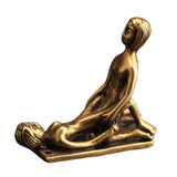 Maxbell Brass People Figurine Crafts Posture Figure Funny for Bedroom Decoration StyleB