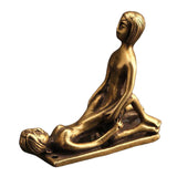 Maxbell Brass People Figurine Crafts Posture Figure Funny for Bedroom Decoration StyleB