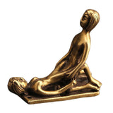Maxbell Brass People Figurine Crafts Posture Figure Funny for Bedroom Decoration StyleB