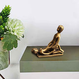 Maxbell Brass People Figurine Crafts Posture Figure Funny for Bedroom Decoration StyleB