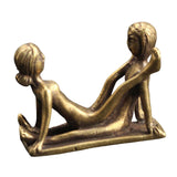 Maxbell Brass People Figurine Crafts Posture Figure Funny for Bedroom Decoration StyleC
