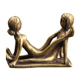 Maxbell Brass People Figurine Crafts Posture Figure Funny for Bedroom Decoration StyleC