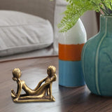 Maxbell Brass People Figurine Crafts Posture Figure Funny for Bedroom Decoration StyleC