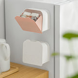 Maxbell Wall Mount Storage Box with 2 Compartments for Cotton Rounds Bathroom White