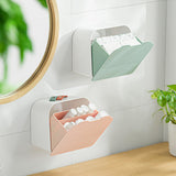 Maxbell Wall Mount Storage Box with 2 Compartments for Cotton Rounds Bathroom White