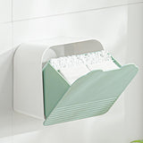 Maxbell Wall Mount Storage Box with 2 Compartments for Cotton Rounds Bathroom Green