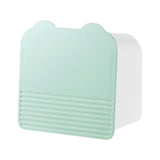 Maxbell Wall Mount Storage Box with 2 Compartments for Cotton Rounds Bathroom Green