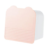 Maxbell Wall Mount Storage Box with 2 Compartments for Cotton Rounds Bathroom Pink