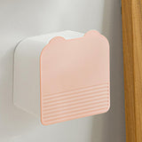 Maxbell Wall Mount Storage Box with 2 Compartments for Cotton Rounds Bathroom Pink