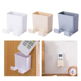 Maxbell Remote Control Storage Boxes Plug Charging Self Adhesive Shelf for Home white
