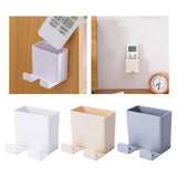 Maxbell Remote Control Storage Boxes Plug Charging Self Adhesive Shelf for Home white