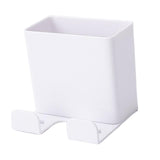 Maxbell Remote Control Storage Boxes Plug Charging Self Adhesive Shelf for Home white