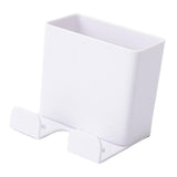 Maxbell Remote Control Storage Boxes Plug Charging Self Adhesive Shelf for Home white