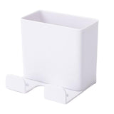 Maxbell Remote Control Storage Boxes Plug Charging Self Adhesive Shelf for Home white