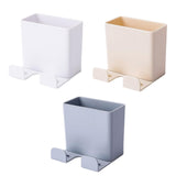 Maxbell Remote Control Storage Boxes Plug Charging Self Adhesive Shelf for Home white
