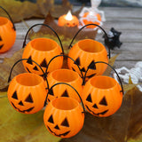 Maxbell 6x Halloween Pumpkin Buckets Props Decor for Favors Banquet Holiday
