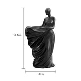 Maxbell Woman Statues Abstract Sculptures Crafts for Tabletop Wine Cabinet Bookshelf black