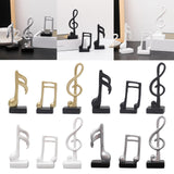 Maxbell 3Pcs Creative Music Symbol Ornament Resin Sculpture for Office Souvenirs Gold