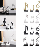 Maxbell 3Pcs Creative Music Symbol Ornament Resin Sculpture for Office Souvenirs Gold