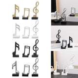 Maxbell 3Pcs Creative Music Symbol Ornament Resin Sculpture for Office Souvenirs Gold