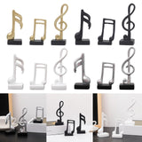 Maxbell 3Pcs Creative Music Symbol Ornament Resin Sculpture for Office Souvenirs Gold