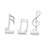 Maxbell 3Pcs Creative Music Symbol Ornament Resin Sculpture for Office Souvenirs White