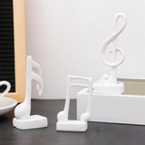Maxbell 3Pcs Creative Music Symbol Ornament Resin Sculpture for Office Souvenirs White