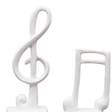 Maxbell 3Pcs Creative Music Symbol Ornament Resin Sculpture for Office Souvenirs White
