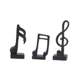 Maxbell 3Pcs Creative Music Symbol Ornament Resin Sculpture for Office Souvenirs Black