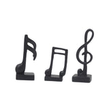 Maxbell 3Pcs Creative Music Symbol Ornament Resin Sculpture for Office Souvenirs Black