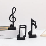 Maxbell 3Pcs Creative Music Symbol Ornament Resin Sculpture for Office Souvenirs Black