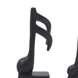 Maxbell 3Pcs Creative Music Symbol Ornament Resin Sculpture for Office Souvenirs Black