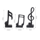 Maxbell 3Pcs Creative Music Symbol Ornament Resin Sculpture for Office Souvenirs Black