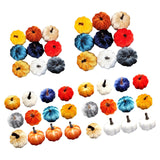 Maxbell Mini Artificial pumpkin Decorations Autumn Prop Halloween Small Flannel 9PCS