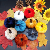 Maxbell Mini Artificial pumpkin Decorations Autumn Prop Halloween Small Flannel 9PCS