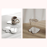 Maxbell 3Pcs Irregular Acrylic Coasters Ornaments Clear Desktop