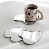 Maxbell 3Pcs Irregular Acrylic Coasters Ornaments Clear Desktop