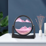 Maxbell Moving Sand Picture Flowing Sand Painting for Decoration Office Pink